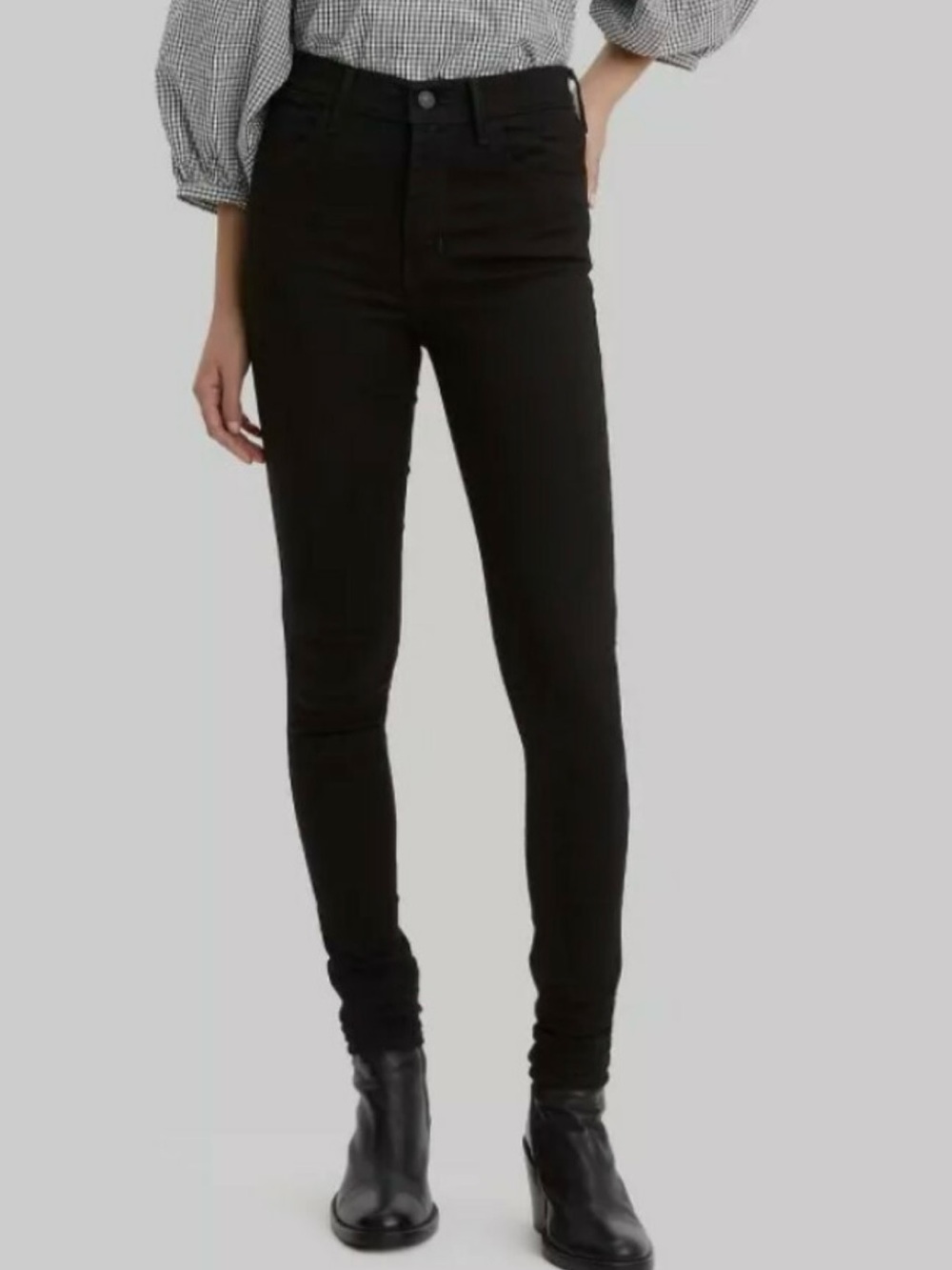 Levi's Classic Black Skinny jeans (Size W27 L30) w/five-pocket & button closure